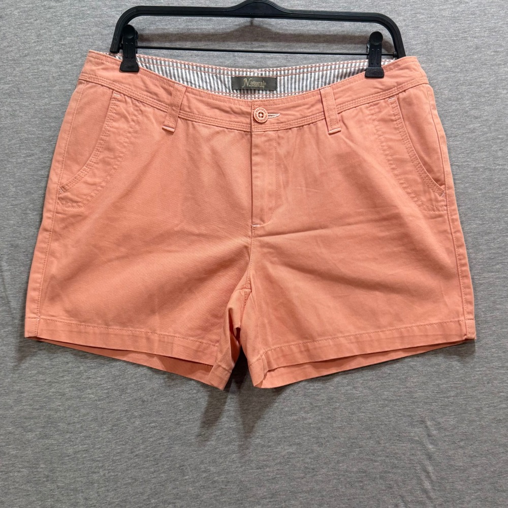 Natural Reflections Chino Shorts Womens 12 Coral Peach Cotton Casual Summer